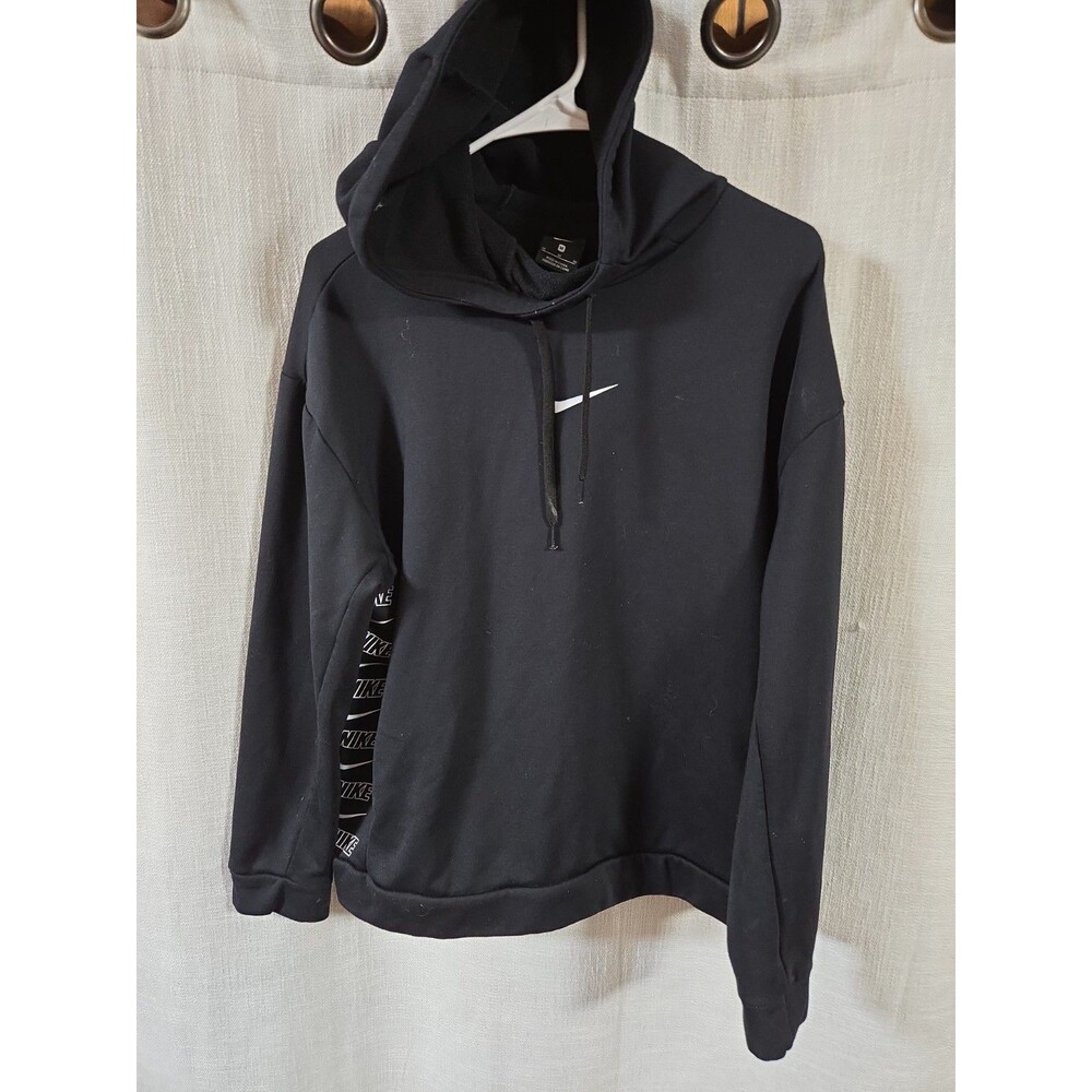 Nike Women’s Hoodie Pullover Sweatshirt Black Medium Double Side Logo